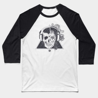 Dj Skull Girl Baseball T-Shirt